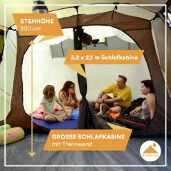 Skandika Nordland 4 grijze tunneltent