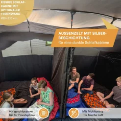 Skandika Nordland 6 grijze Tunneltent