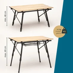 Skandika Pikku aluminium houtlook campingtafel