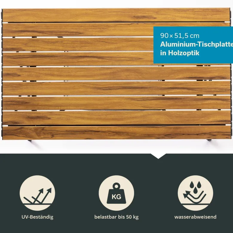 Skandika Pikku aluminium houtlook campingtafel