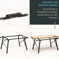 Skandika Pikku aluminium houtlook campingtafel