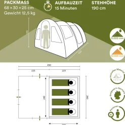 Skandika Simo 4 Tunneltent