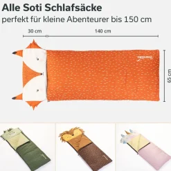 Skandika Soti rechthoekige kinder slaapzak - Vos