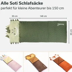 Skandika Soti rechthoekige kinder slaapzak - Dino