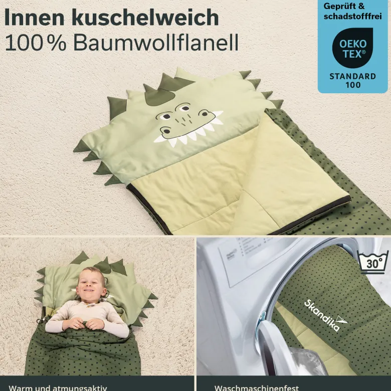 Skandika Soti rechthoekige kinder slaapzak - Dino