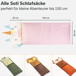 Skandika Soti rechthoekige kinder slaapzak - Eenhoorn