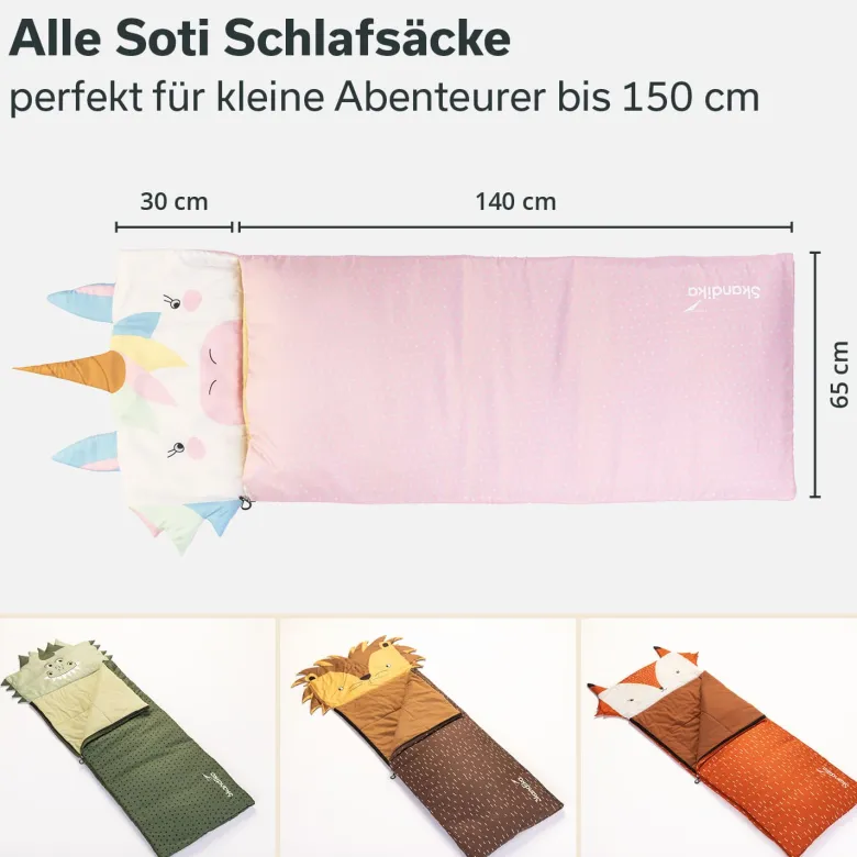 Skandika Soti rechthoekige kinder slaapzak - Eenhoorn