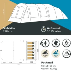 Skandika Timola 6 Air Sleeper Protect XL opblaasbare tent