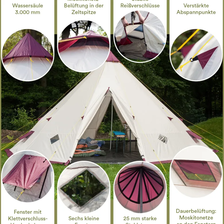 Skandika Tipi Kota 550 Groepstent - Beige