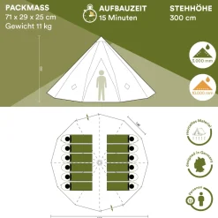 Skandika Tipi Kota 550 Groepstent - Beige