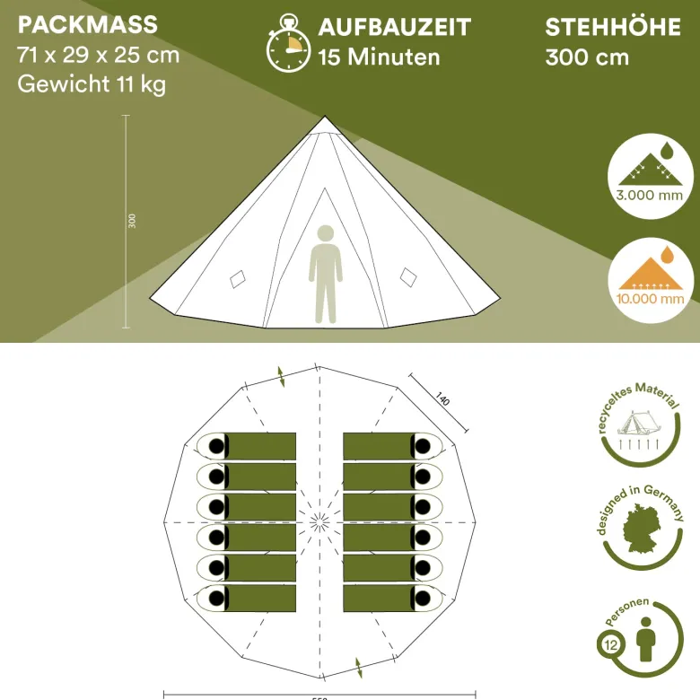 Skandika Tipi Kota 550 Groepstent - Beige
