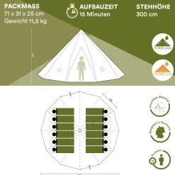 Skandika Tipi Kota 550 Protect Groepstent - Beige