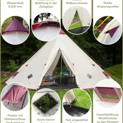 Skandika Tipi Kota 550 Protect Groepstent - Beige
