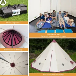 Skandika Tipi Kota 550 Protect Groepstent - Beige