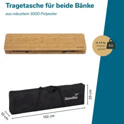 Skandika Tobro Bamboe zitbank - set van 2