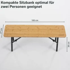 Skandika Tobro Bamboe zitbank - set van 2