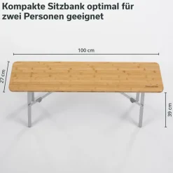 Skandika Tolja bamboe zitbank - Set van 2