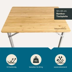 Skandika Tolja 65 x 50 Bamboe campingtafel