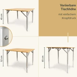 Skandika Tolja 65 x 50 Bamboe campingtafel