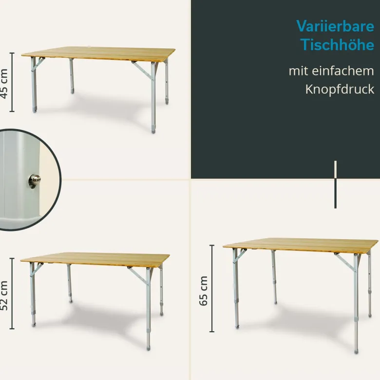 Skandika Tolja 100 x 65 Bamboe Campingtafel