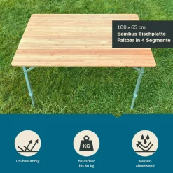 Skandika Tolja 100 x 65 Bamboe Campingtafel