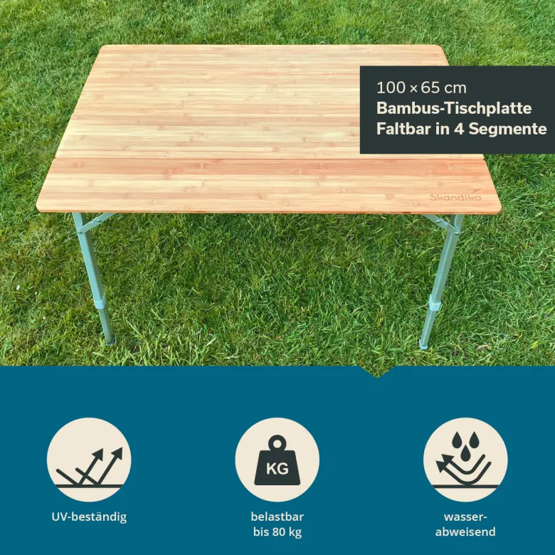 Skandika Tolja 100 x 65 Bamboe Campingtafel