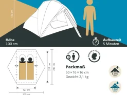 Skandika Vatn trekking tent - 2 personen