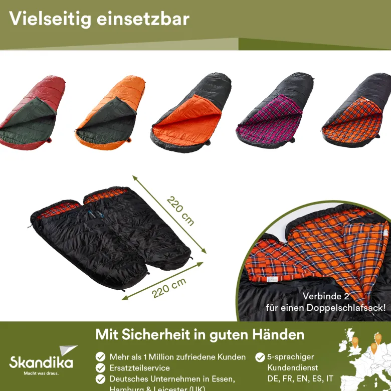 Skandika Vegas XXL rechts Flanel Slaapzak