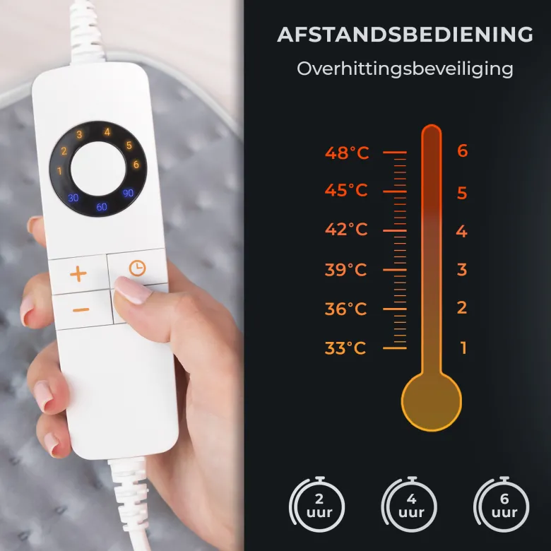 STAUS&BACH Cozysnug 2-persoons elektrisch onderdeken - Grey
