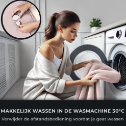 STAUS&BACH Powernap 1-persoons elektrisch deken - Dusty Pink