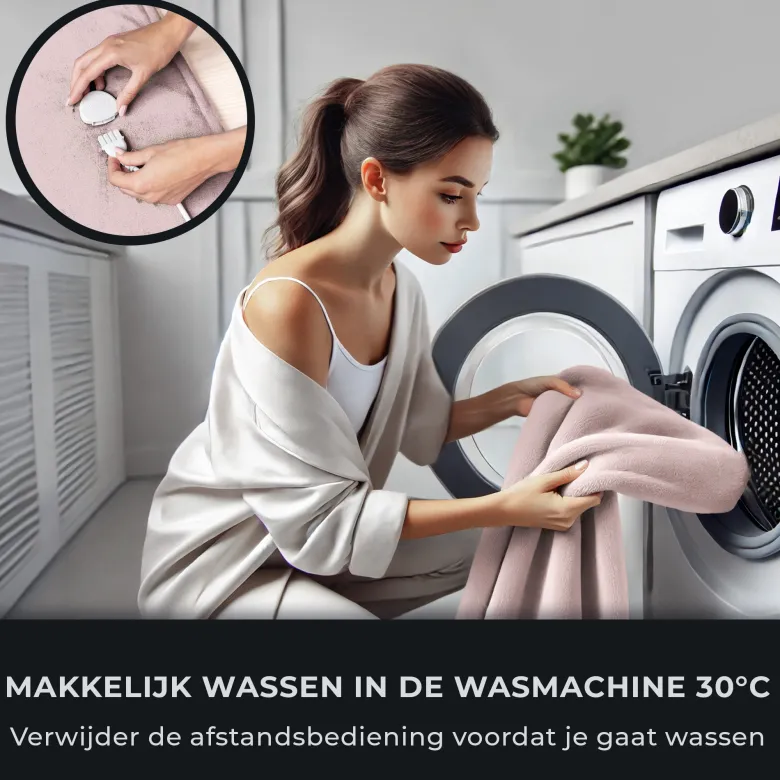 STAUS&BACH Powernap 1-persoons elektrisch deken - Dusty Pink