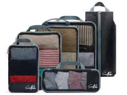 Sunflake Packing Cubes met Compressie Rits - 6 Delig - Mesh