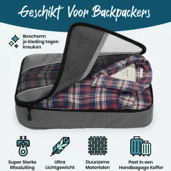 Sunflake set van 3 Packing Cubes - Grey