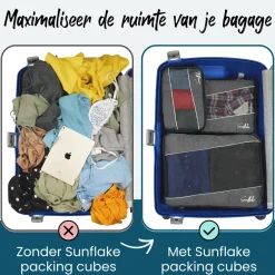 Sunflake set van 3 Packing Cubes - Grey
