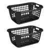 Sunware Basic Black 65 cm lage wasmand - Set van 2