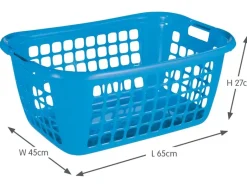Sunware Basic Black 65 cm lage wasmand - Set van 2
