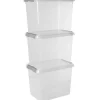 Sunware Comfort line 9 liter transparant grijze set van 3 opbergbox
