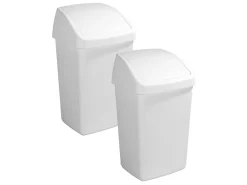 Sunware Delta 50 liter prullenbakken met swingdeksel - White