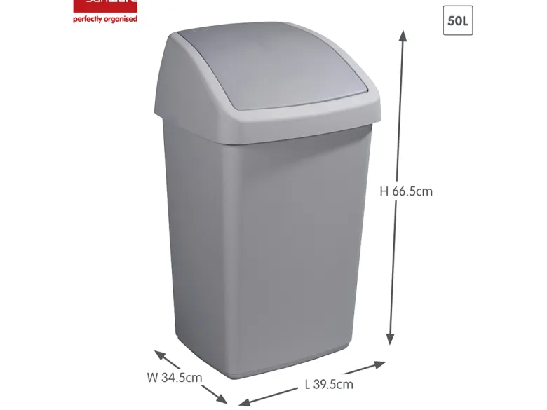 Sunware Delta 50 liter prullenbak met swingdeksel - Set van 2
