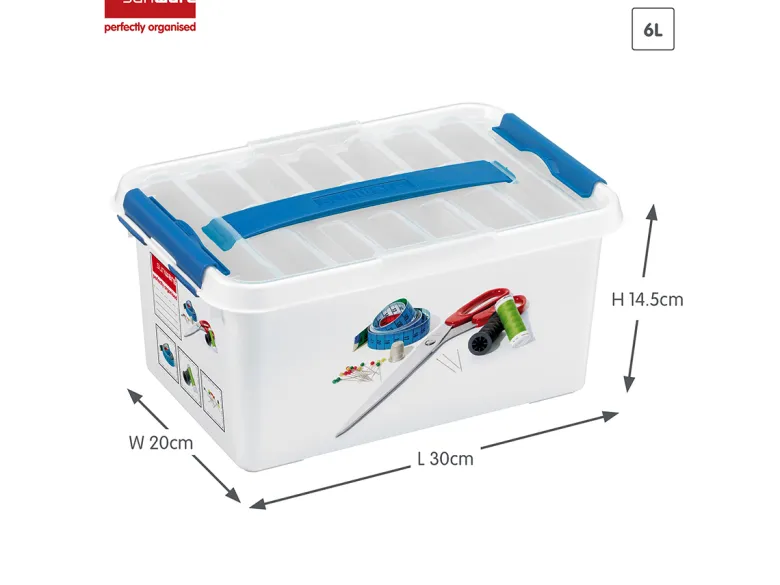 Sunware Q-line 6 liter naaidoos met inzet - Set van 2