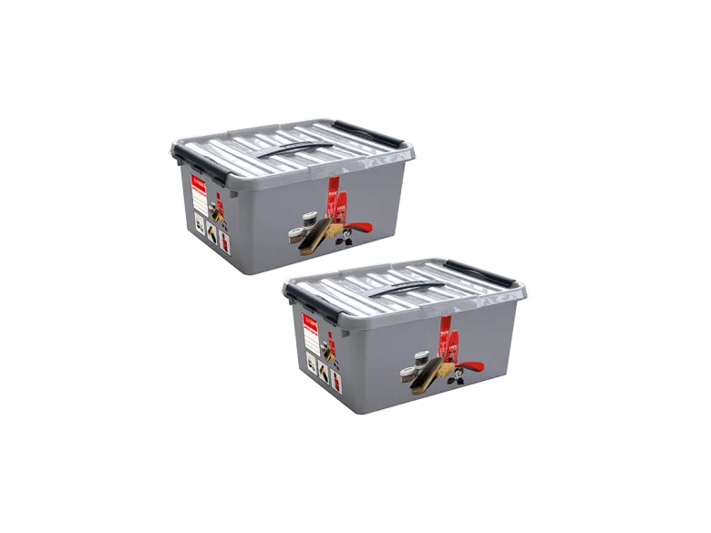 Sunware Q-line 6 liter schoenpoetsdoos met inzet - set van 2