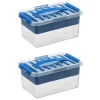 Sunware Q-line 6 liter set van 2 opbergboxen met inzet - Blue