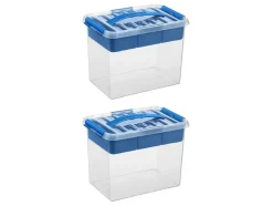 Sunware Q-line 9 liter set van 2 opbergboxen met inzet