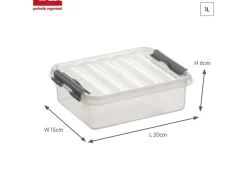 Sunware Q-line 1 liter transparant opbergbox - set van 6