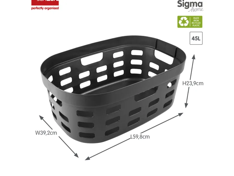 Sunware Sigma home 45 liter Anthracite wasmand - Set van 2