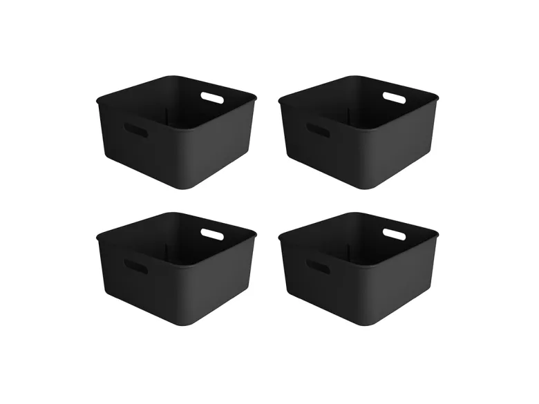 Sunware Sigma home 12,5 liter Black cube box - Set van 4