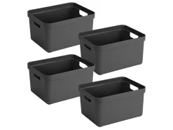 Sunware Sigma home 32 liter set van 4 opbergboxen - Anthracite