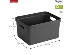 Sunware Sigma home 32 liter set van 4 opbergboxen - Anthracite