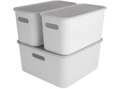 Sunware sigma home set van 3 cube boxen met deksel - white