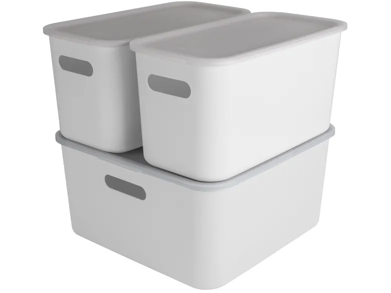 Sunware sigma home set van 3 cube boxen met deksel - white